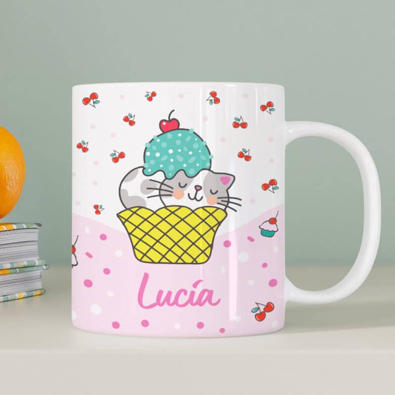 Taza Infantil Irrompible Gatitos con Nombre personalizada