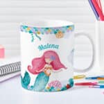 Miniatura de Taza Infantil Irrompible Sirenita con Nombre personalizada