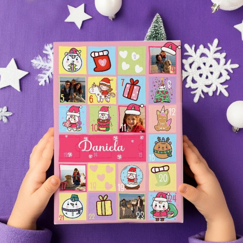 Calendario de Adviento Infantil Ventanitas con Fotos y Texto personalizado