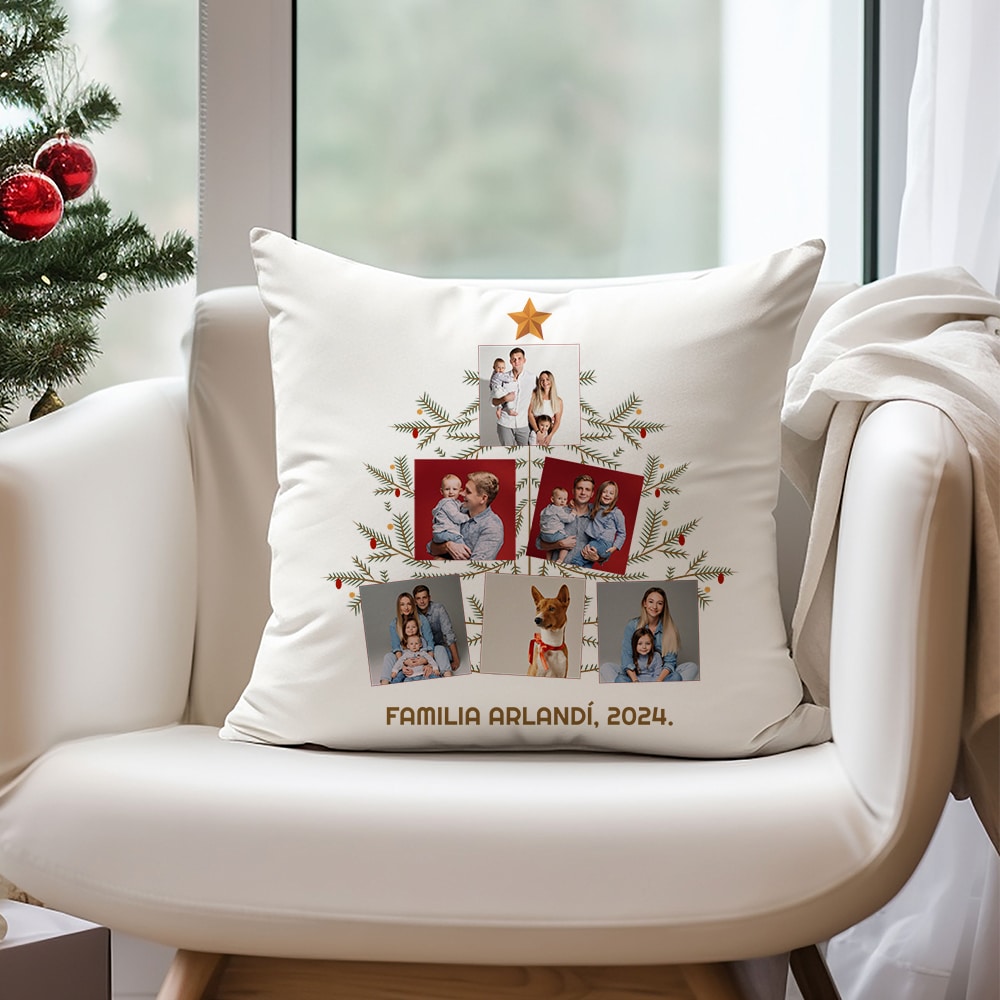 Cojín Árbol de Navidad con Fotos personalizado