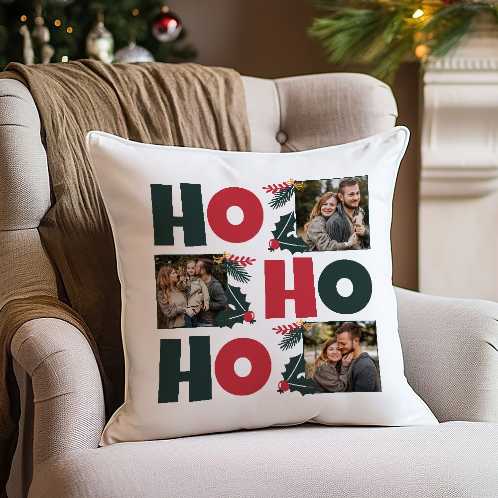 Cojín HO HO HO con Fotos personalizado