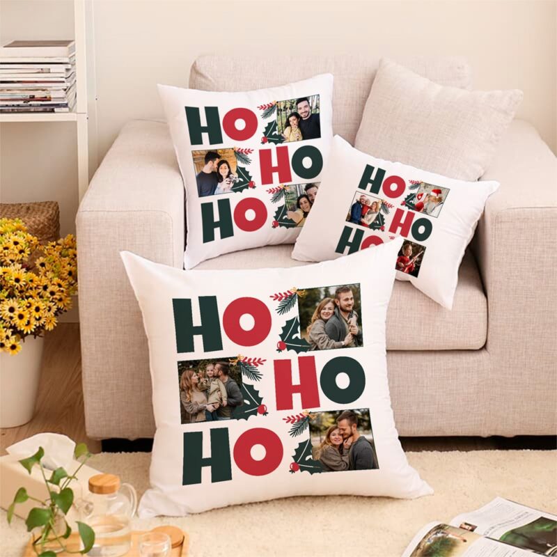 Cojín HO HO HO con Fotos personalizado