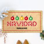 Miniatura de Felpudo Bolas de Navidad con Texto personalizado