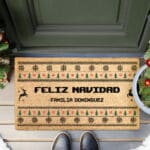 Miniatura de Felpudo Feliz Navidad con Texto personalizado