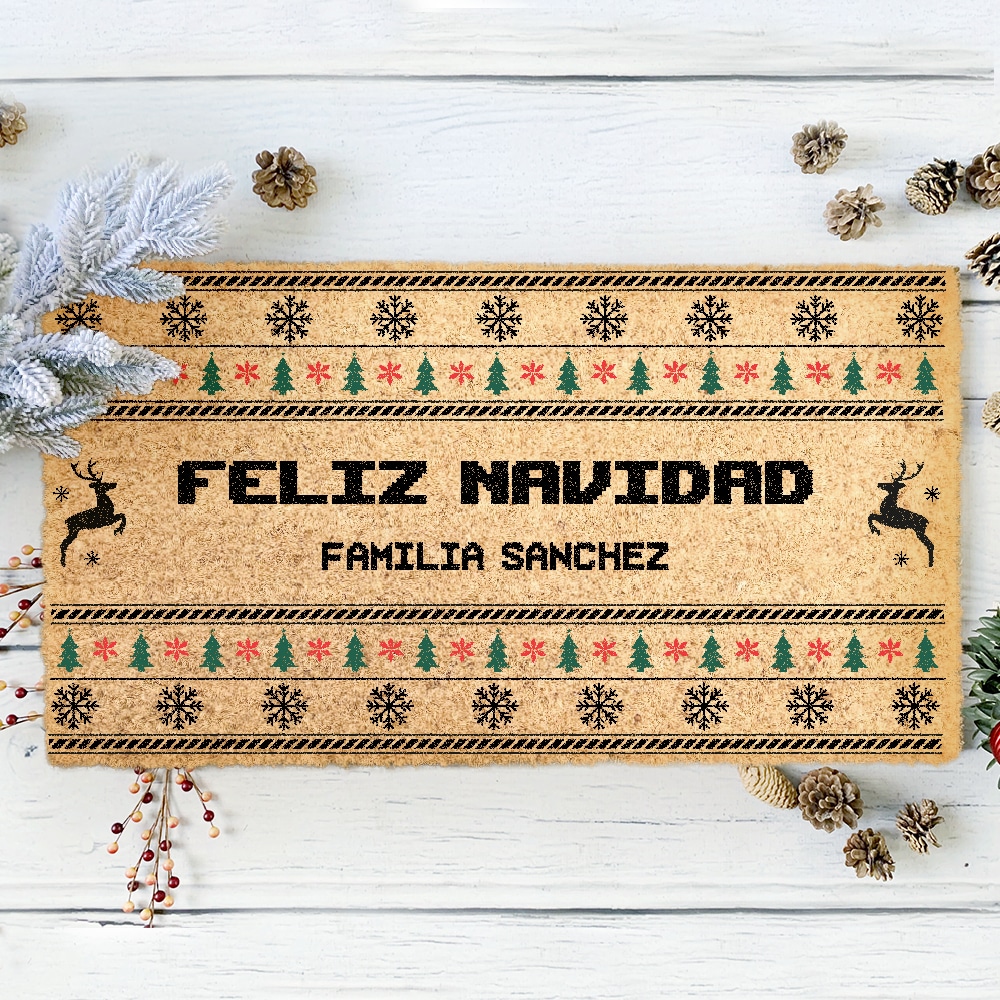 Felpudo Feliz Navidad con Texto personalizado