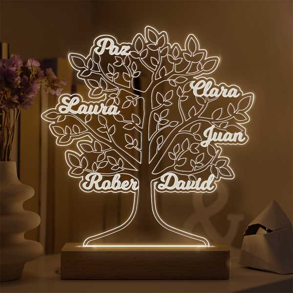 Lámpara Árbol de la Vida con Nombres personalizada