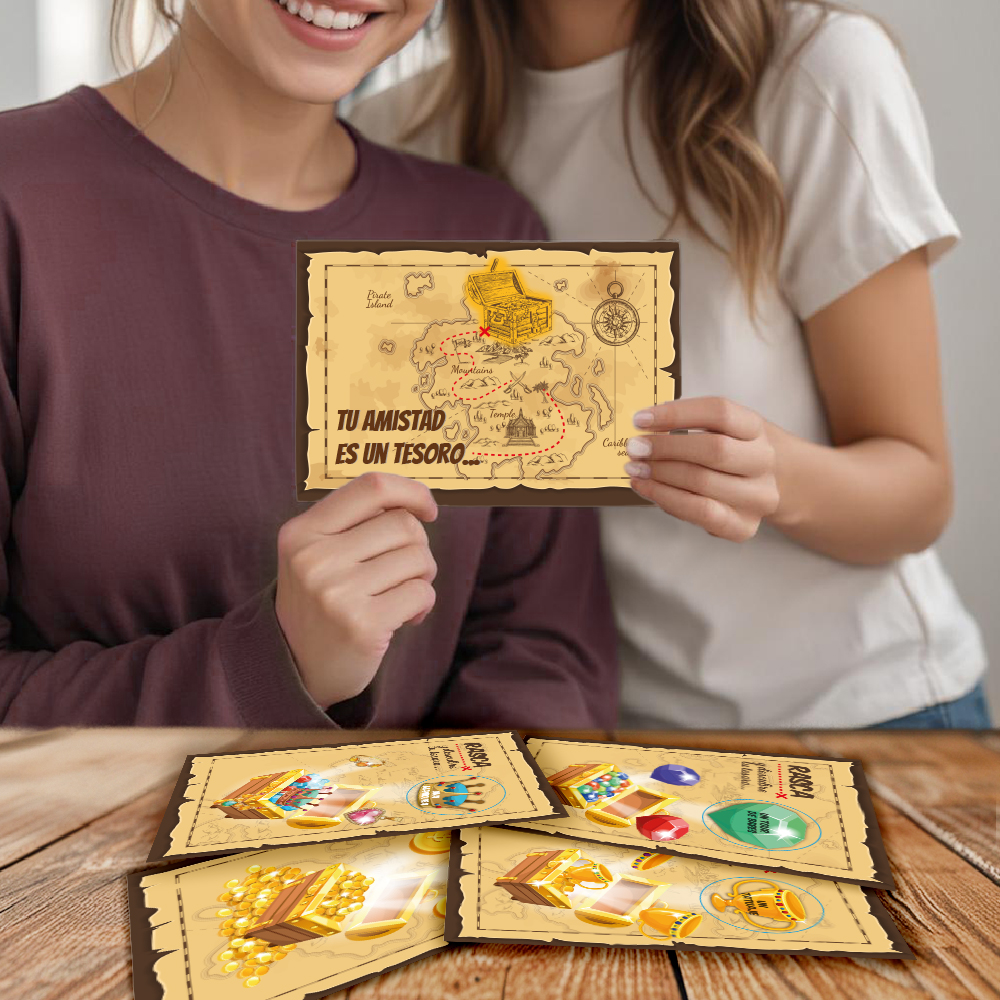 Tarjetas Rasca Tesoro con Textos personalizadas