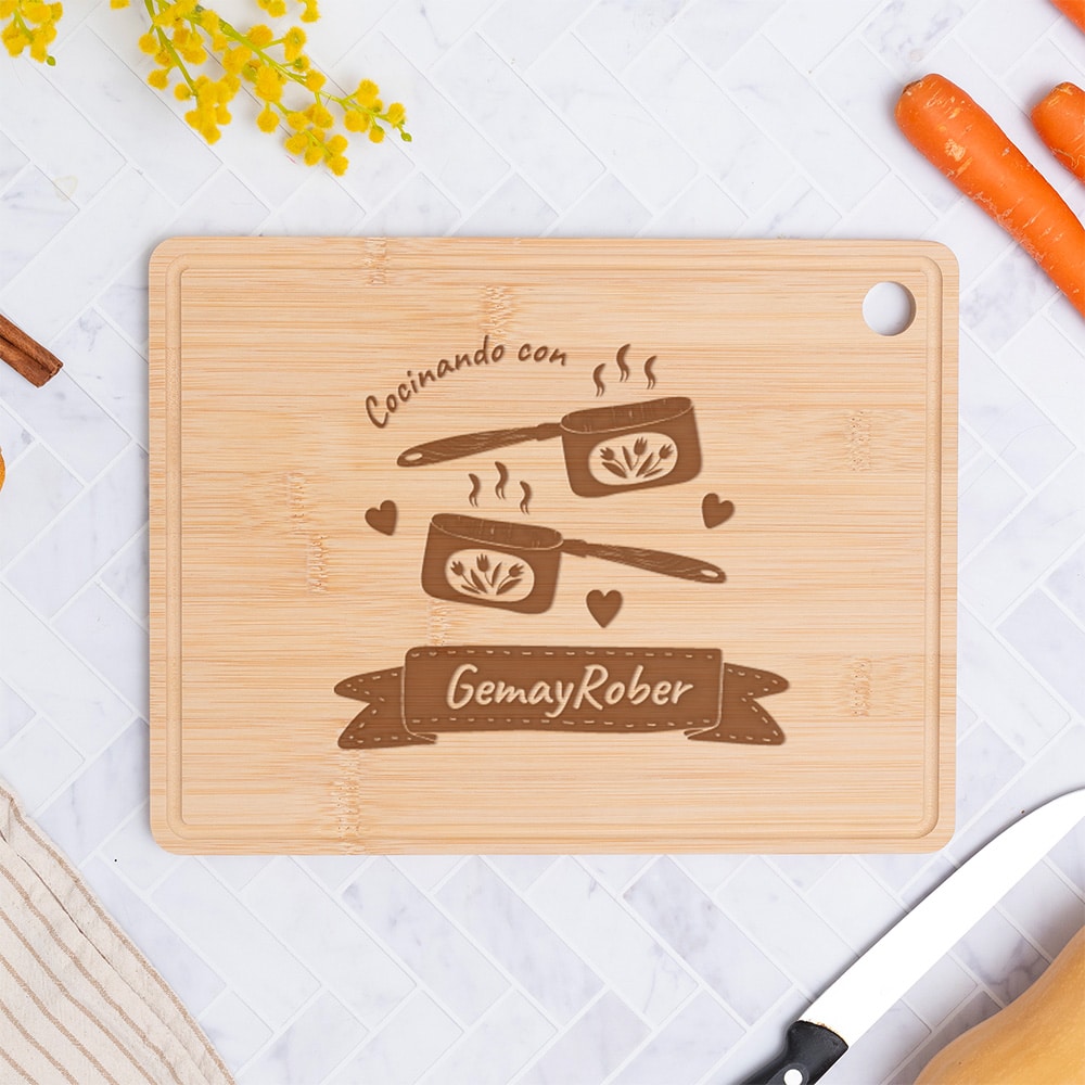 Tabla de Cortar Cocinando con Nombre personalizada