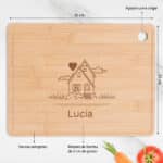 Miniatura de Tabla de Cortar Casa con Nombres personalizada