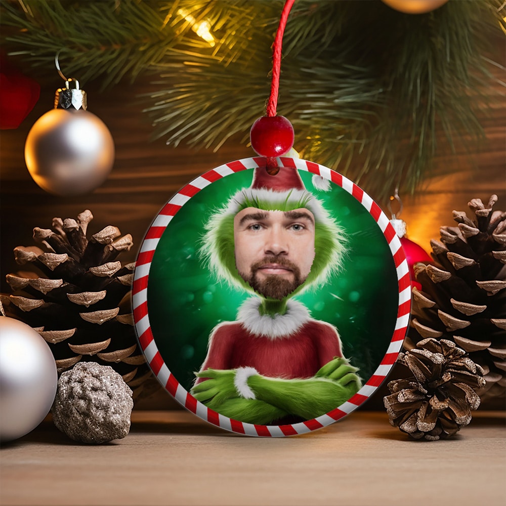 Pack de Adornos para Árbol de Navidad El Grinch con Foto personalizados