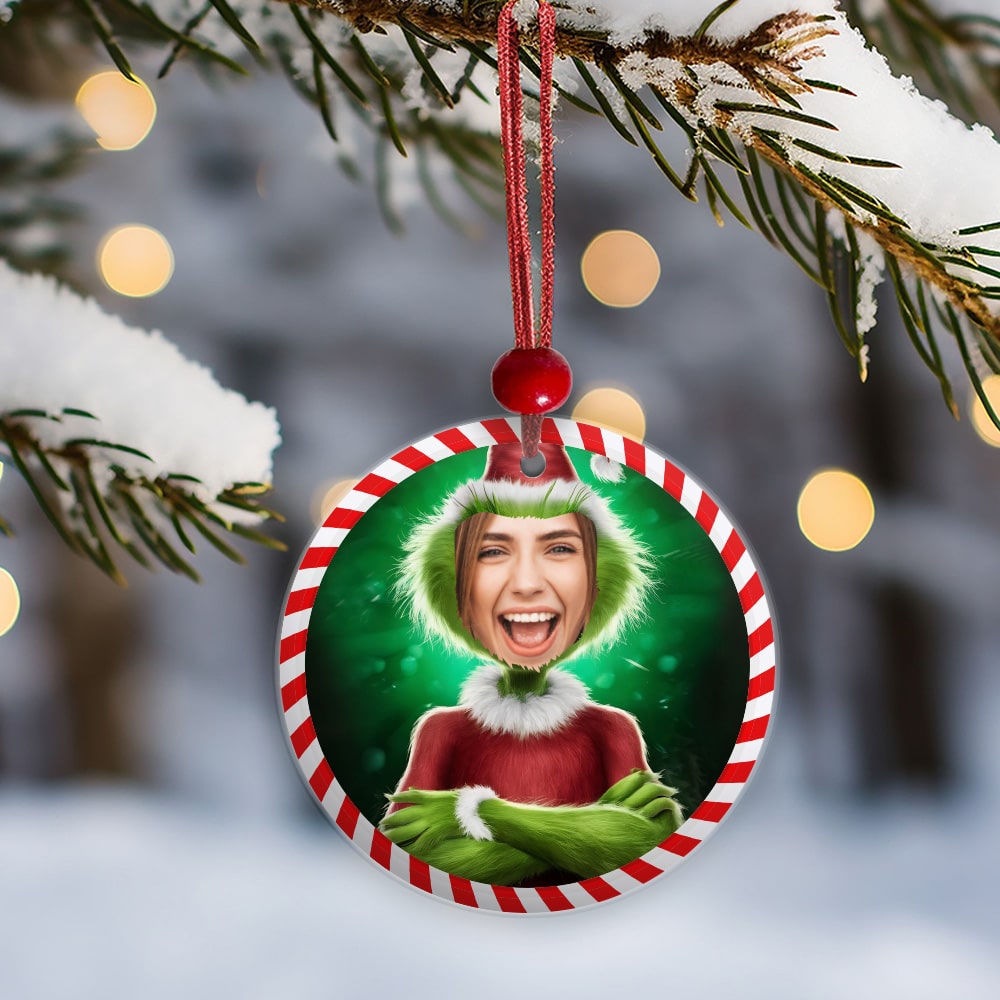 Pack de Adornos para Árbol de Navidad El Grinch con Foto personalizados