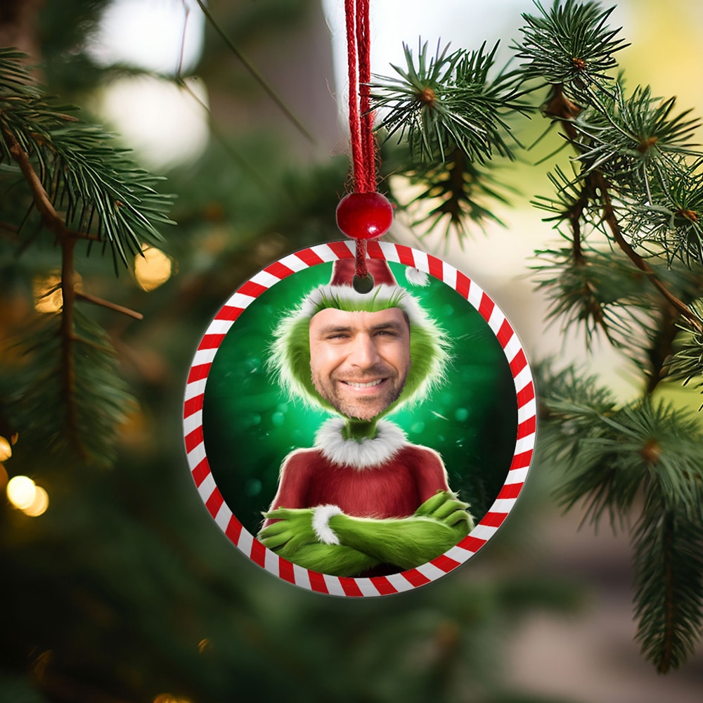 Pack de Adornos para Árbol de Navidad El Grinch con Foto personalizados