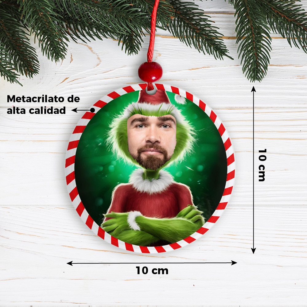 Pack de Adornos para Árbol de Navidad El Grinch con Foto personalizados