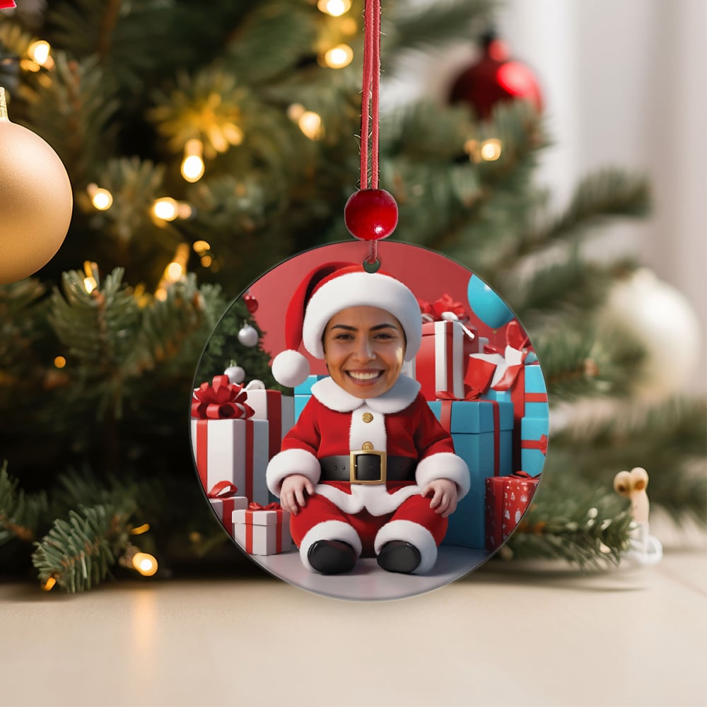 Pack de Adornos para Árbol de Navidad Papá Noel con Foto personalizados