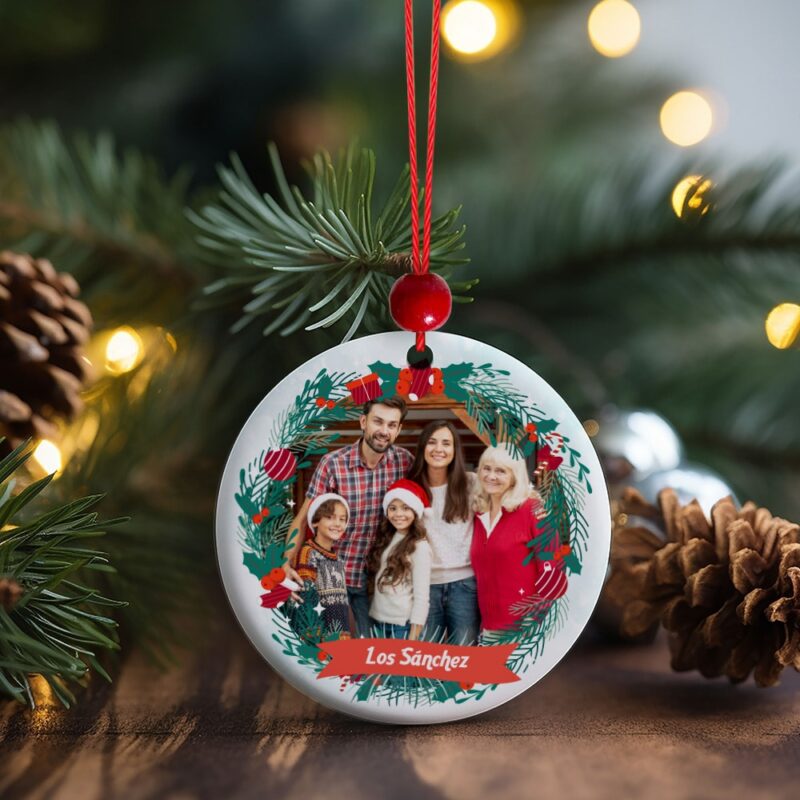 Pack de Adornos para Árbol de Navidad Guirnalda con Foto y Texto personalizados