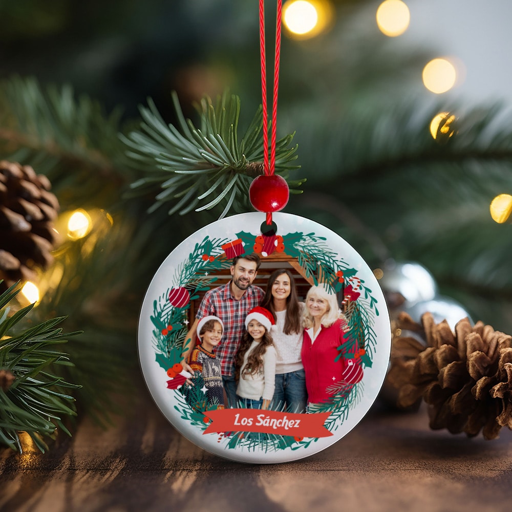 Pack de Adornos para Árbol de Navidad Guirnalda con Foto y Texto personalizados