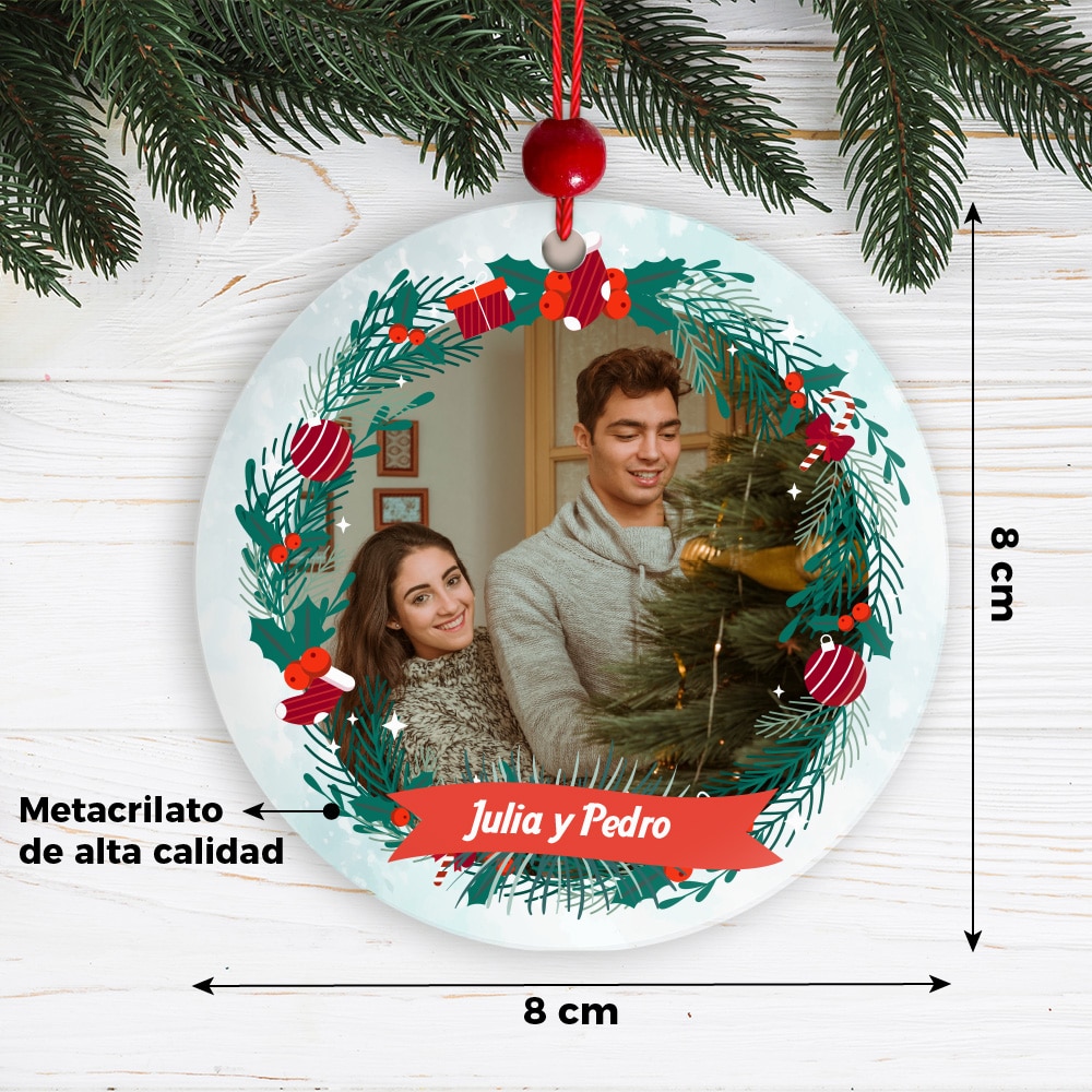 Pack de Adornos para Árbol de Navidad Guirnalda con Foto y Texto personalizados