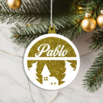 Miniatura de Pack de Adornos para Árbol de Navidad Purpurina con Nombre personalizado