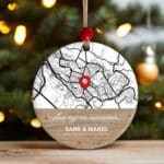 Miniatura de Pack de Adornos para Árbol de Navidad Mapa con Ubicación y Textos personalizados