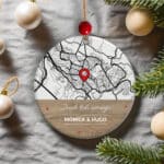 Miniatura de Pack de Adornos para Árbol de Navidad Mapa con Ubicación y Textos personalizados