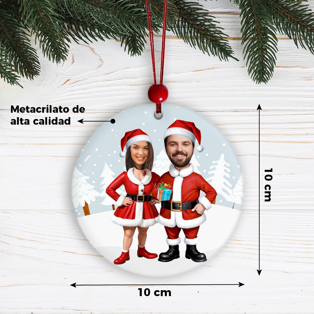 Pack de Adornos para Árbol de Navidad Pareja Noel con Fotos personalizados