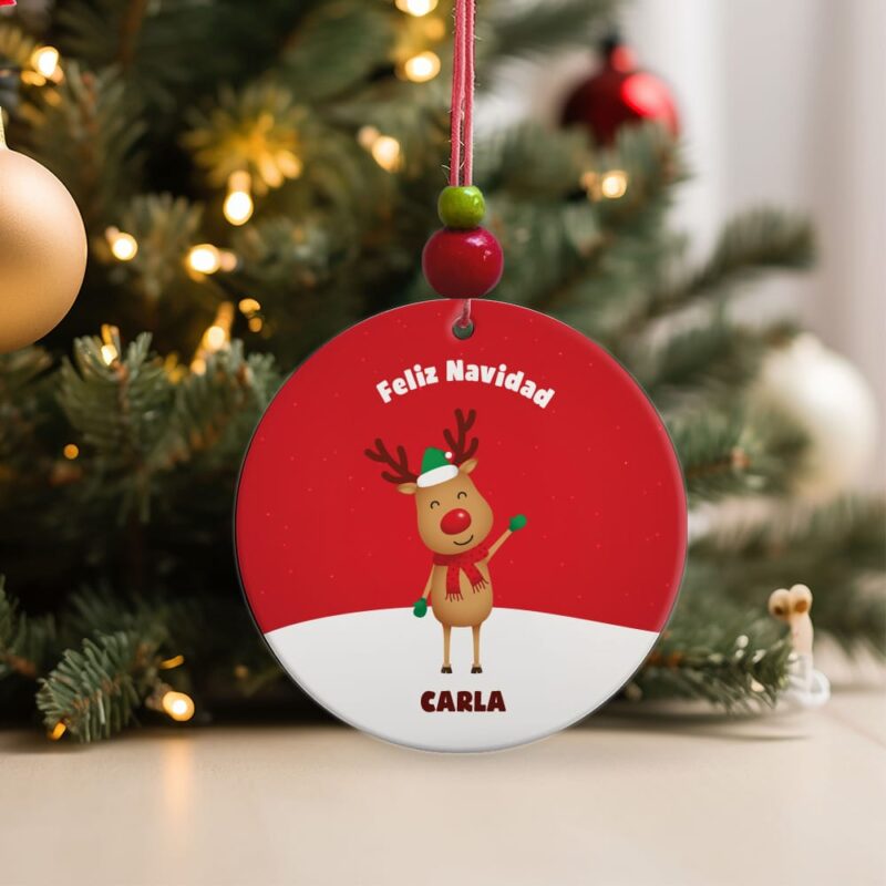 Pack de Adornos para Árbol de Navidad Renos con Nombres personalizados