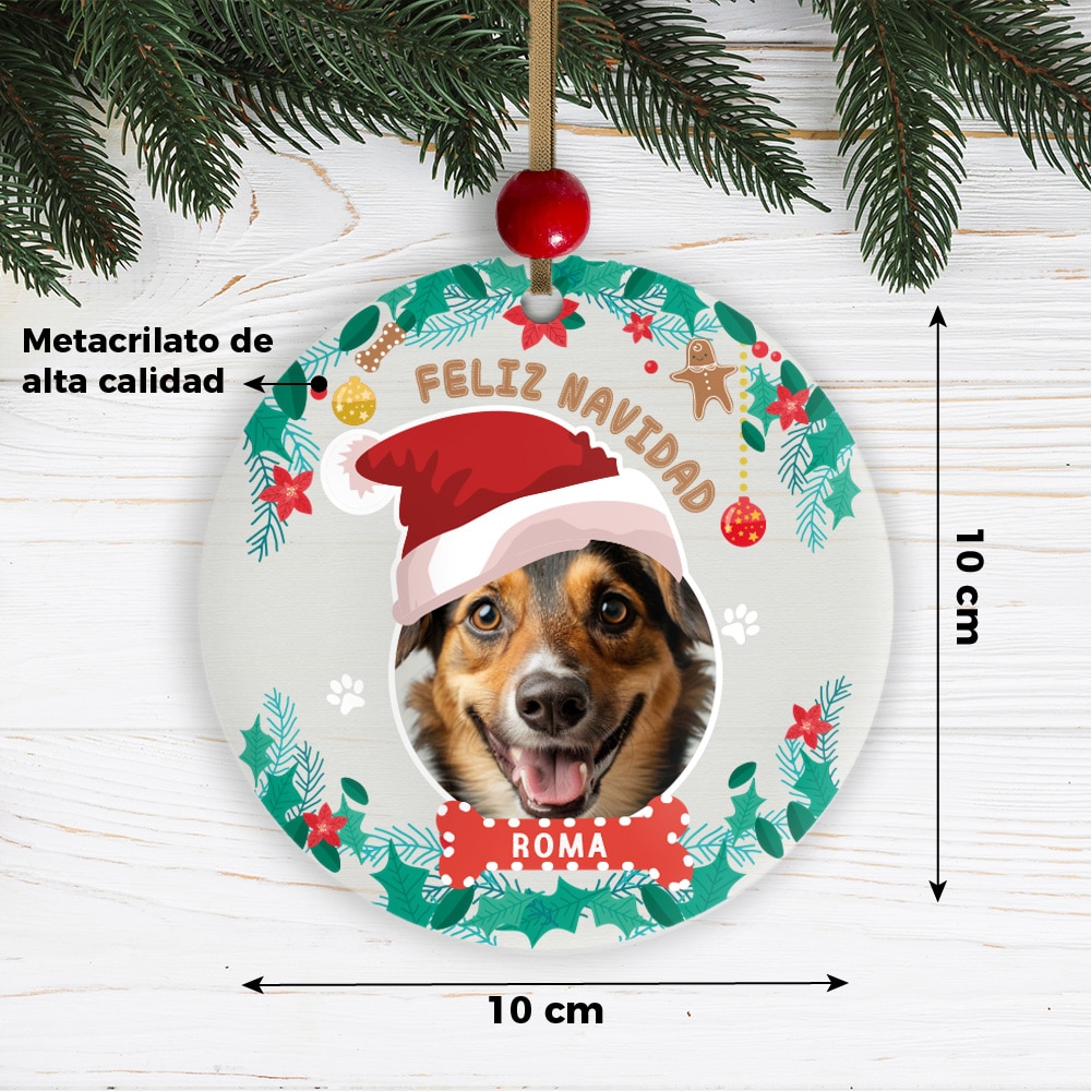 Pack de Adornos para Árbol de Navidad Mascota con Foto y Nombre personalizados