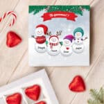 Miniatura de Caja de Dulces Muñecos de Nieve con Nombres personalizada