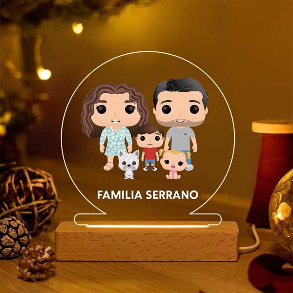 Lámpara Funkos Familia con Texto personalizada