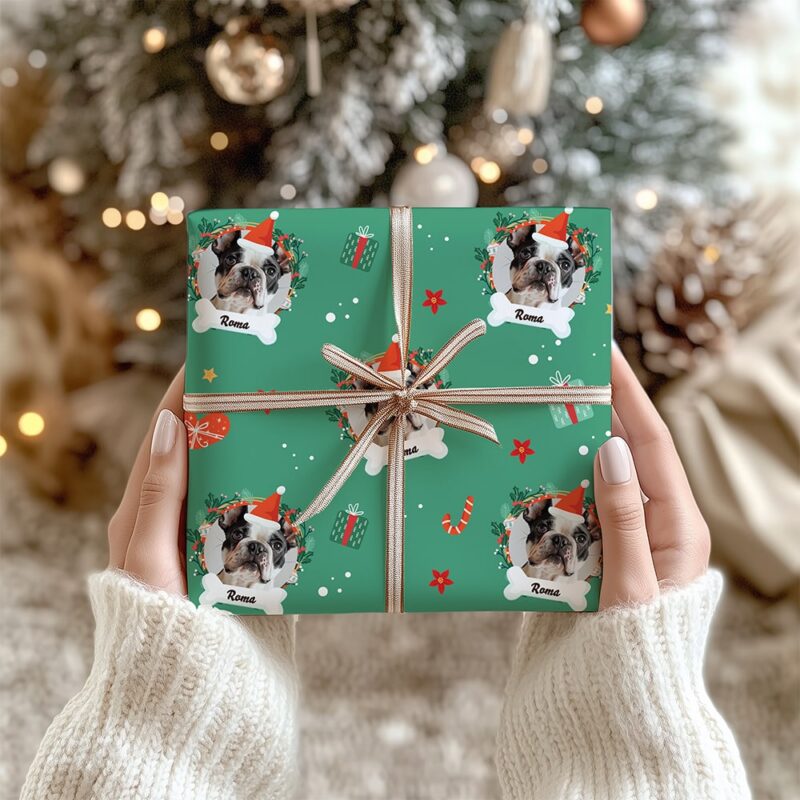 Papel de Regalo Mascotas con Foto y Nombre personalizado