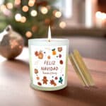 Miniatura de Vela Iconos Navideños con Texto personalizada