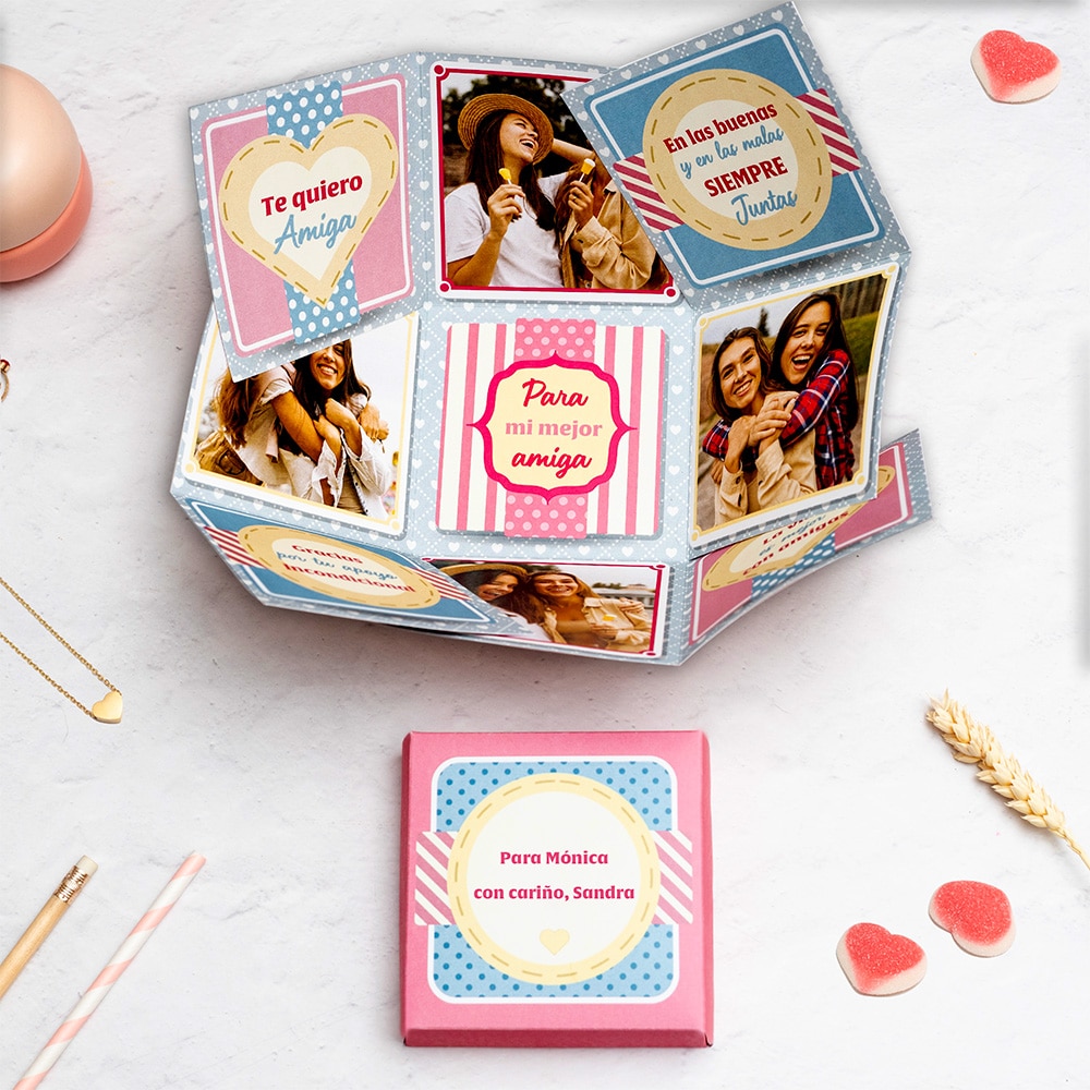 Caja Sorpresa para Amigas con Fotos y Textos personalizada