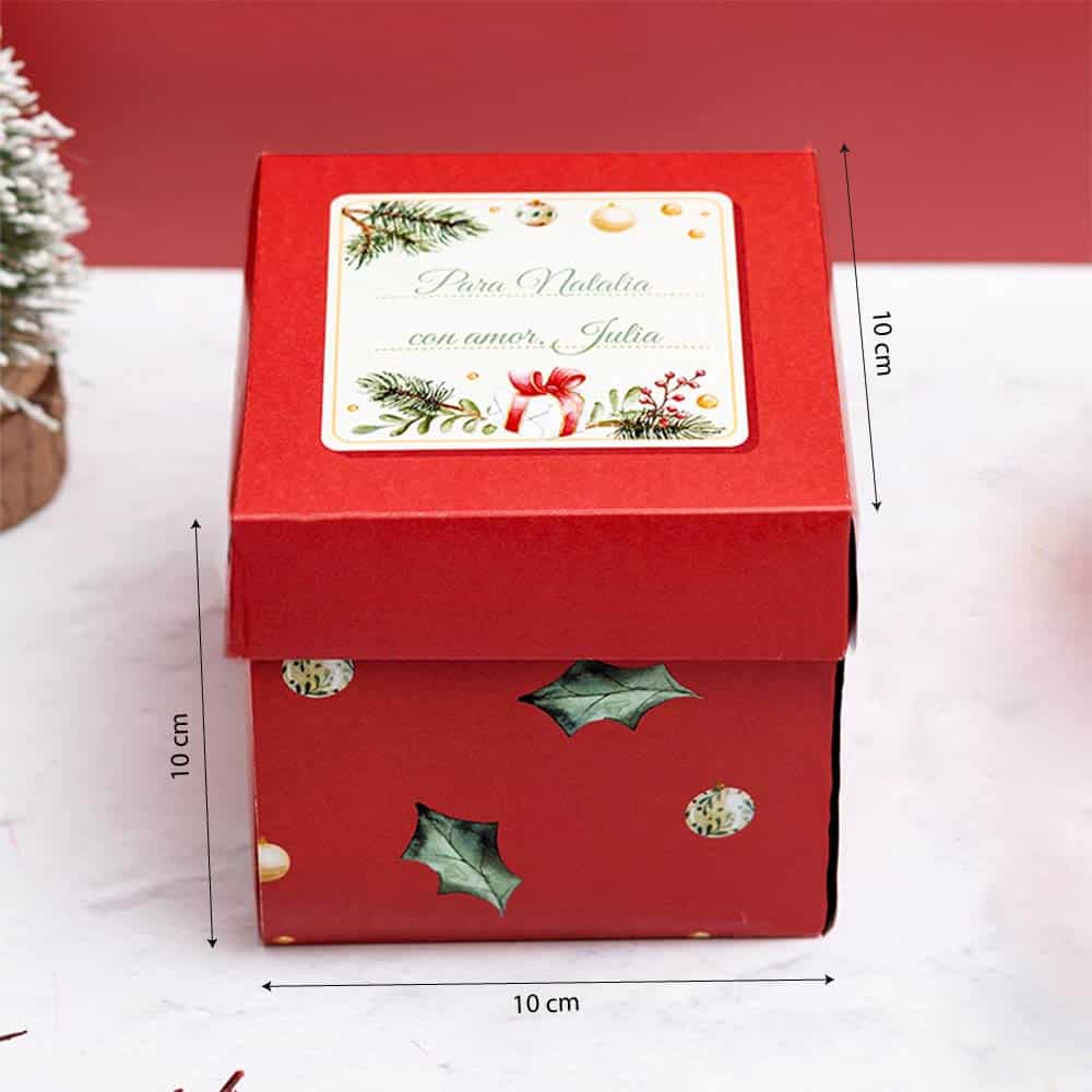 Caja Sorpresa Navidad Roja con Fotos y Textos personalizada