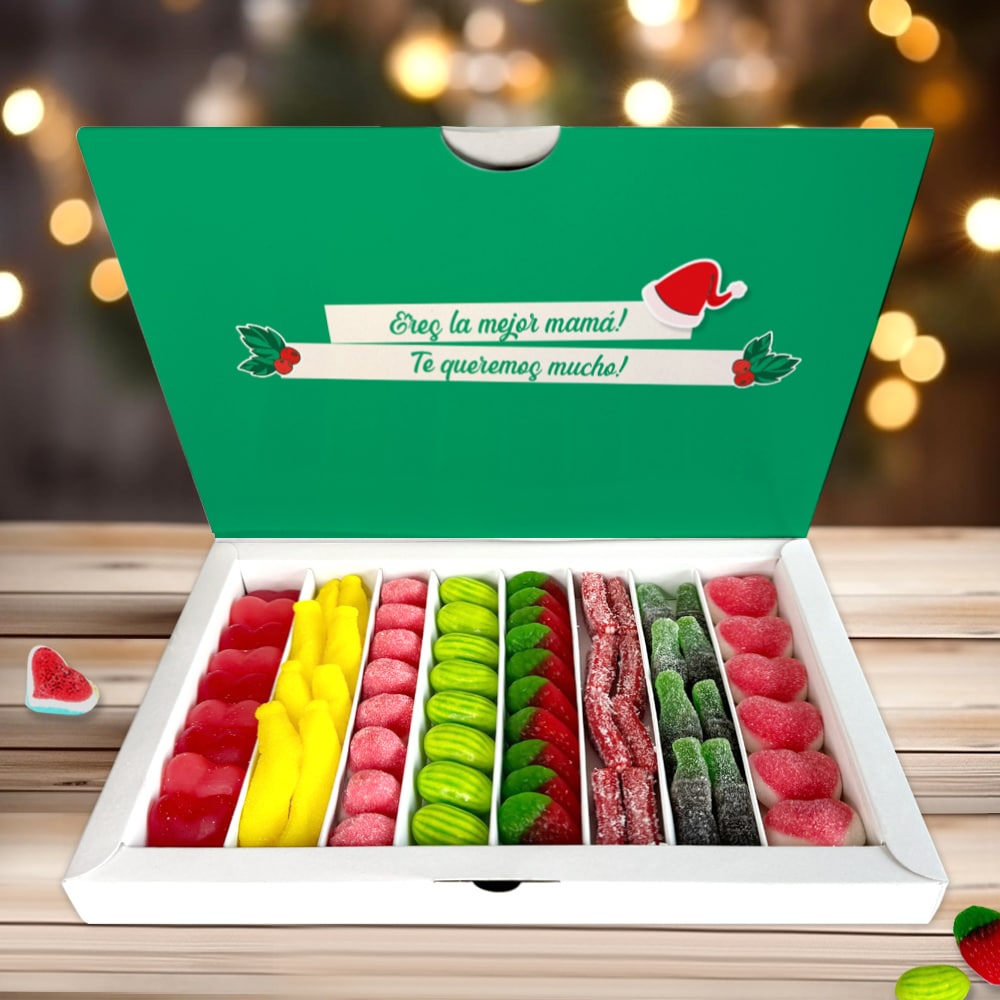 Caja de Dulces Iconos con Foto y Texto personalizada