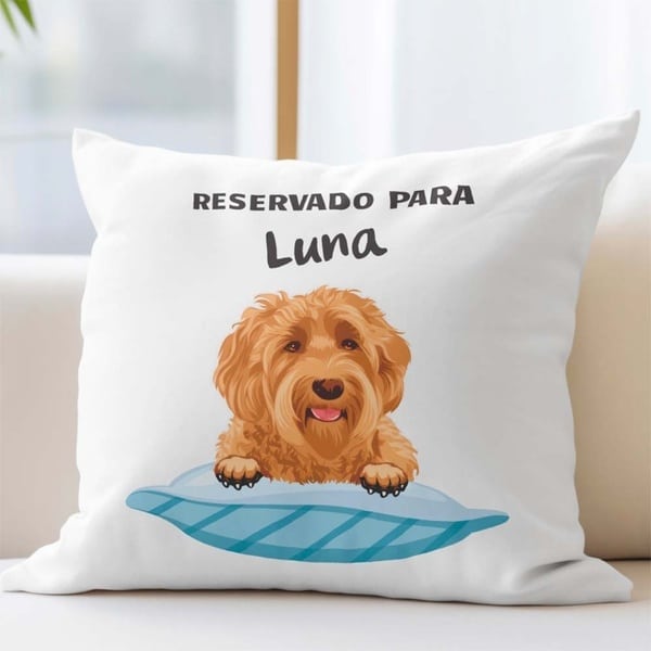 Cojín Reservado para tu Mascota con Nombre personalizado