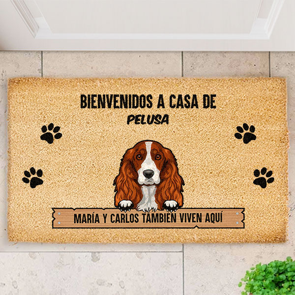 Felpudo Bienvenidos a Casa con Nombre de Mascota personalizado
