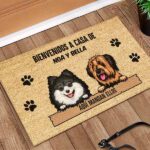 Miniatura de Felpudo Bienvenidos a Casa con Nombre de Mascota personalizado