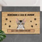 Miniatura de Felpudo Bienvenidos a Casa con Nombre de Mascota personalizado