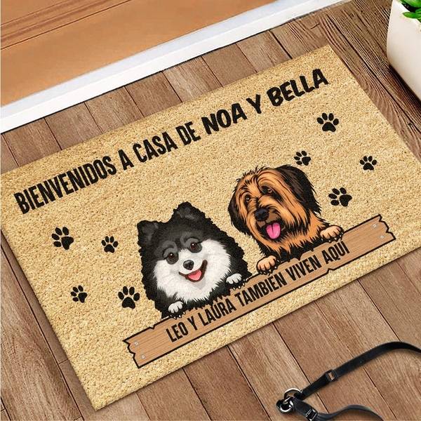 Felpudo Bienvenidos a Casa con Nombre de Mascota personalizado