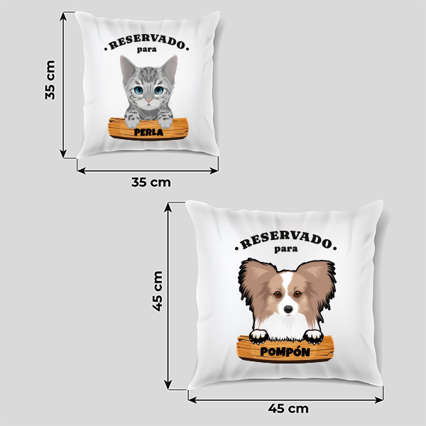 Cojín Cartel con Nombre de Mascota personalizado
