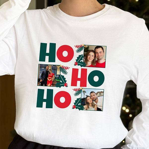 Pijama HO HO HO con Tres Fotos personalizado