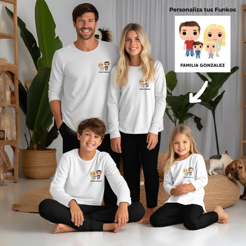 Pijama Funkos con Texto para Niños y Adultos personalizado