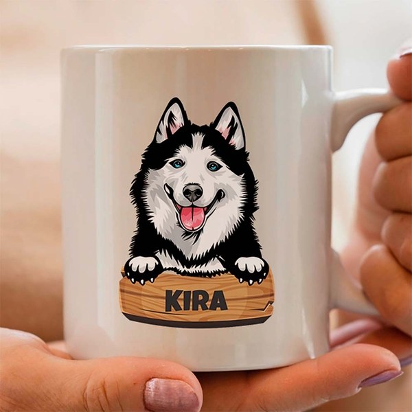 Taza Cartel con Nombre de Mascota personalizada