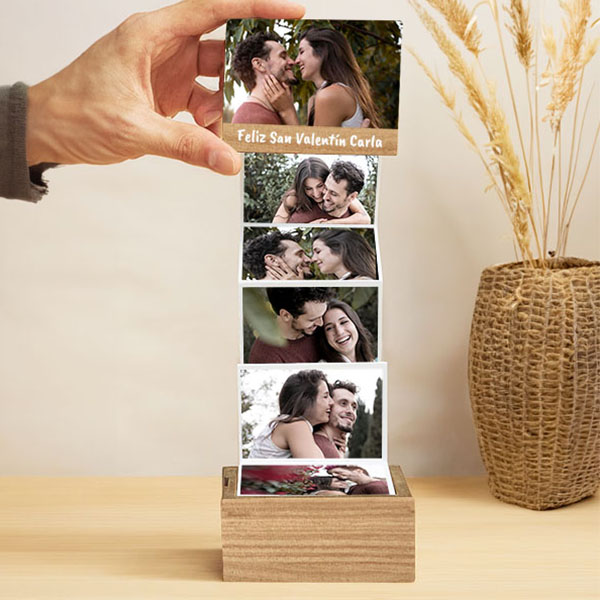 Caja de Fotos Acordeón con Foto y Texto personalizada