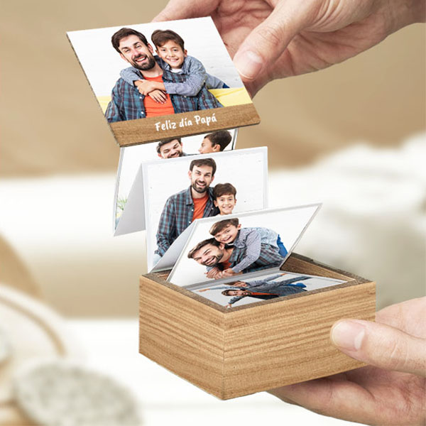 Caja de Fotos Acordeón con Foto y Texto personalizada