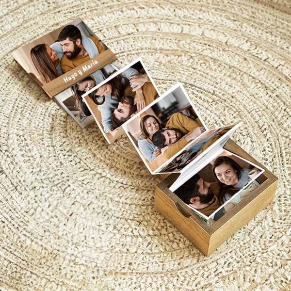 Caja de Fotos Acordeón con Foto y Texto personalizada