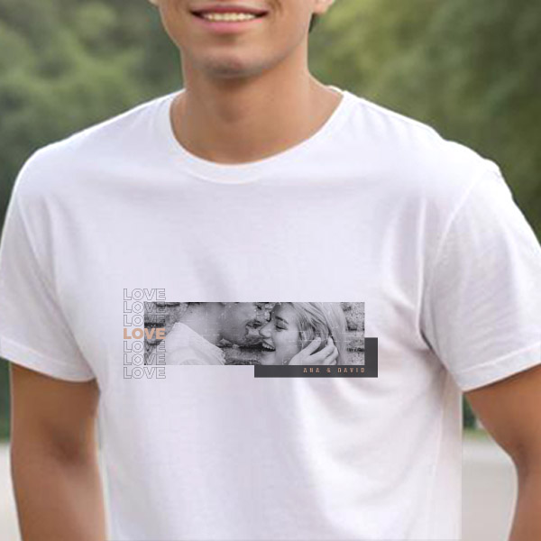 Camiseta Love con Foto y Texto personalizada