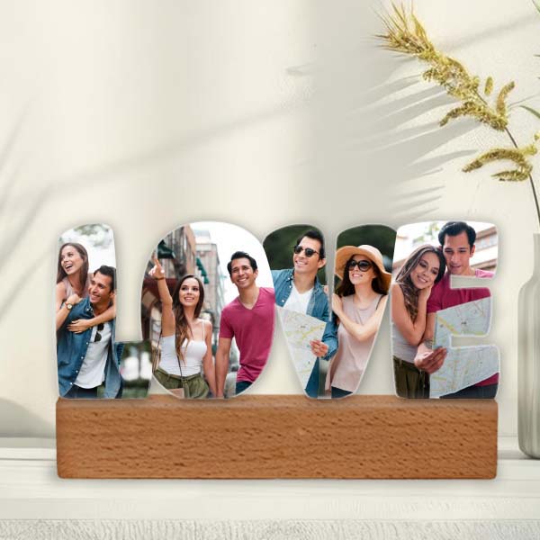 Placa Love con Fotos y Texto personalizada