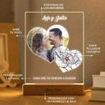 Miniatura de Lámpara Corazones con Mapa del Amor y Fotos personalizada