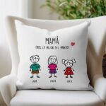 Miniatura de Cojín Muñecos con Texto personalizado